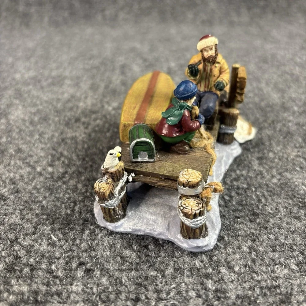 St Nicholas Square Boat Dock Christmas Holiday Village Figurine